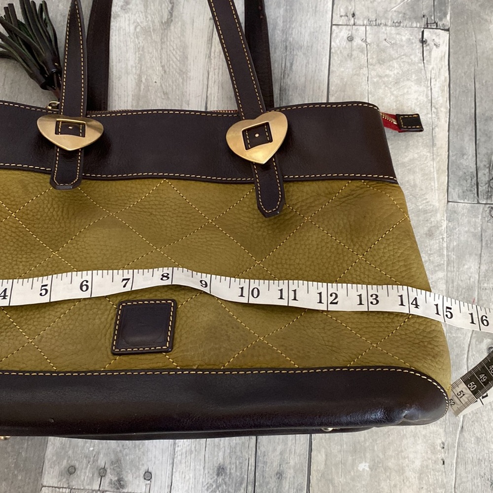 Green Dooney & Bourke Suede Quilted Leather Satchel Purse - Picture 13 of 15